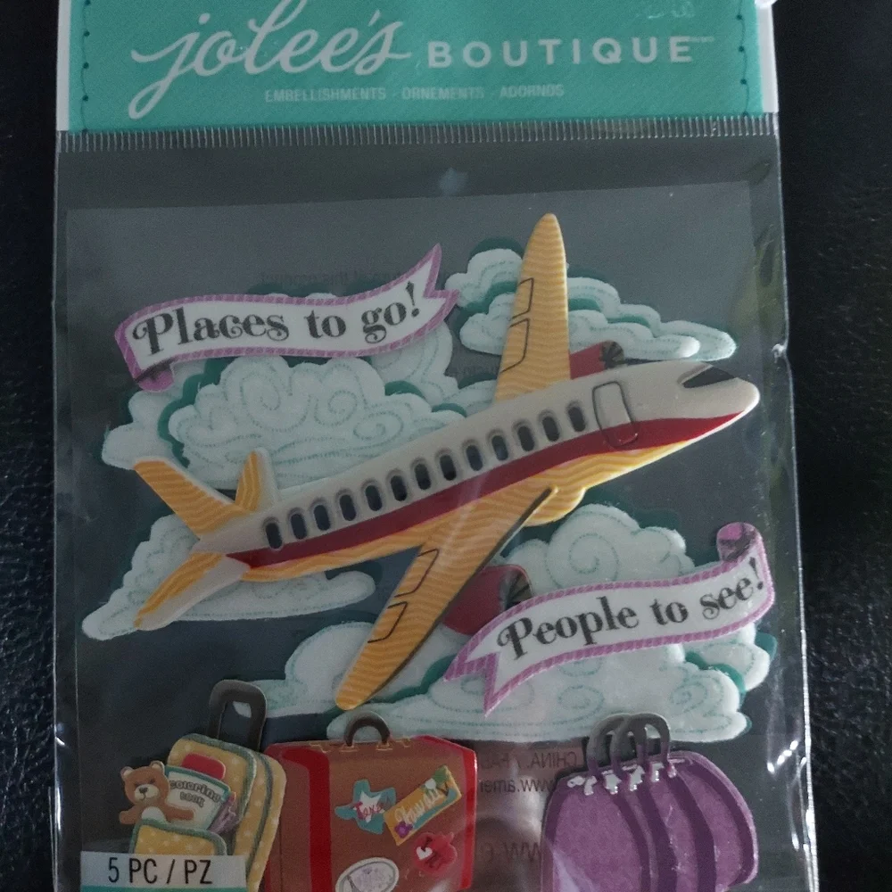 New JOLEE'S Airplane Travel Vacation 3D Stickers!